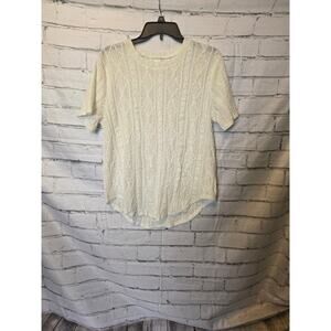 Women's White Short Sleeve Top